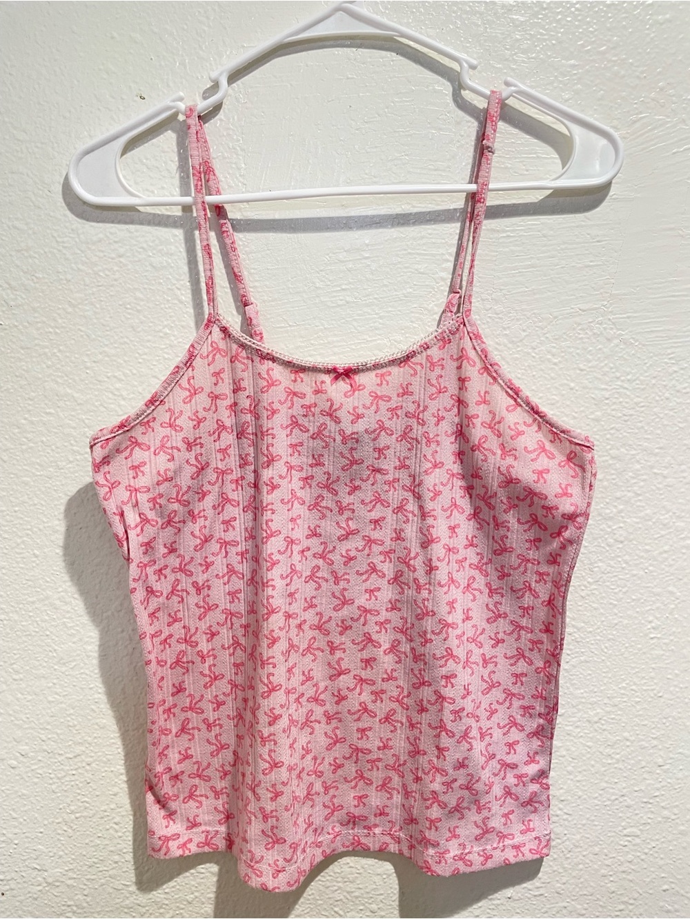 🎀 Better Together Pink Bow Ribbed Camisole Tank Top M 🎀